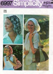 6997 1975 FOLKSY FLOPPY/TURBAN HATS,TOTE BAG PATTERN